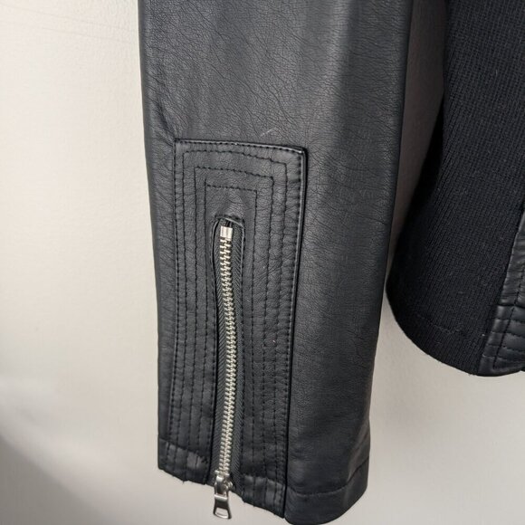 Shelly Collection Black Faux Leather Moto Biker Jacket - Picture 2 of 9